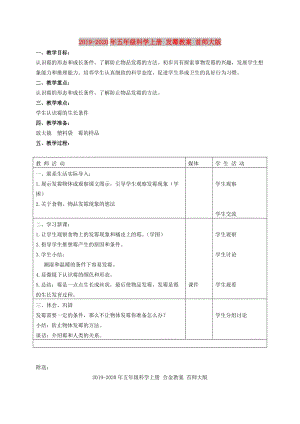 2019-2020年五年級科學(xué)上冊 發(fā)霉教案 首師大版.doc