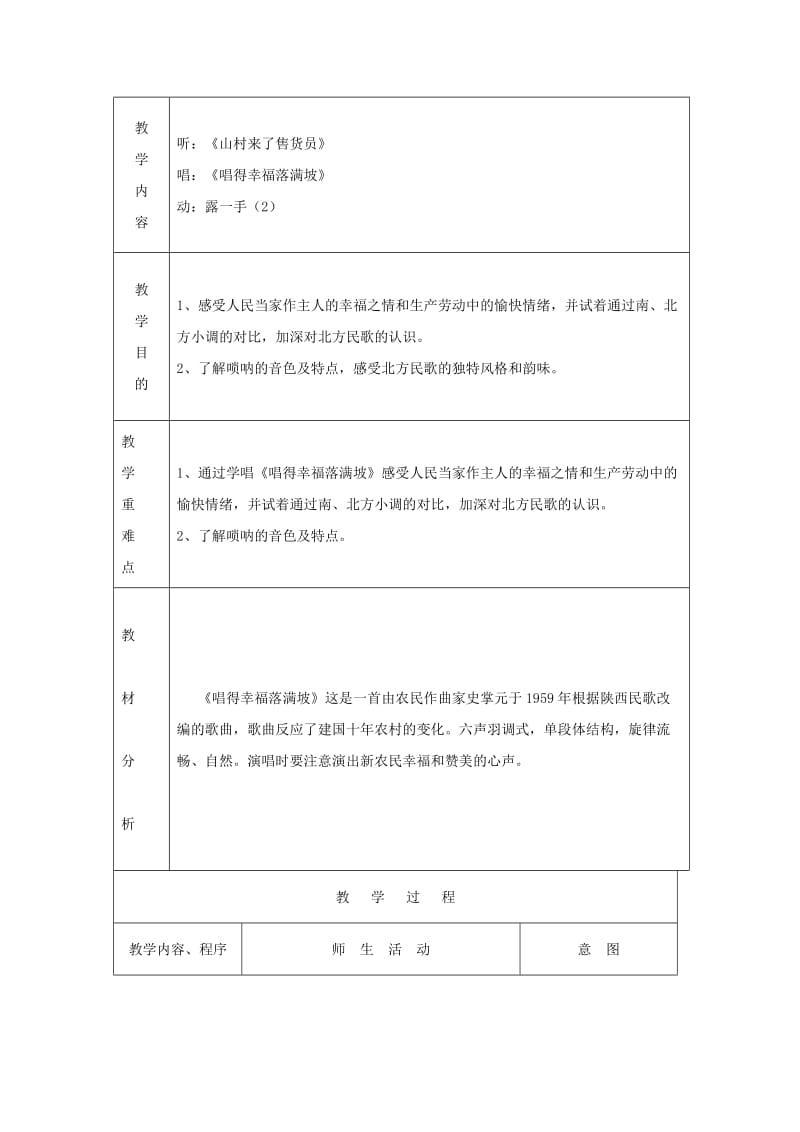 2019年(秋)六年级音乐上册 第七单元《苏格兰的蓝铃花》教案 苏少版.doc_第2页