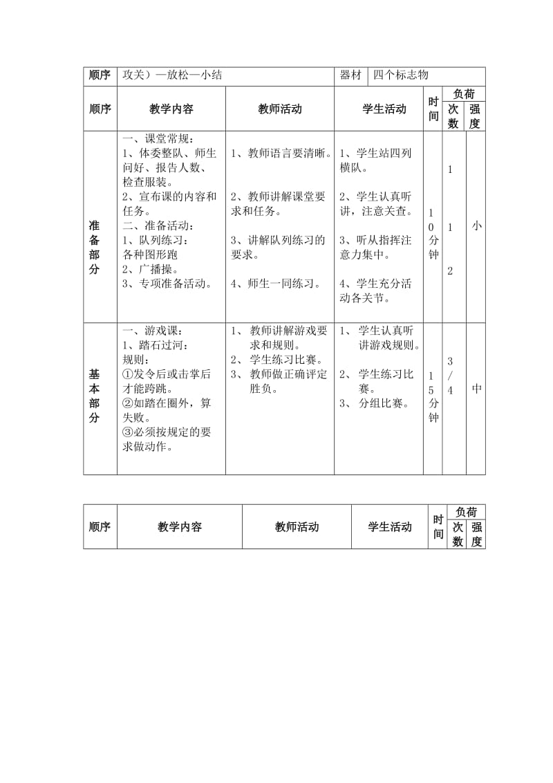 2019-2020年小学体育与健康三年级《游戏课：端水平衡比赛障碍赛跑》表格式教案.doc_第3页