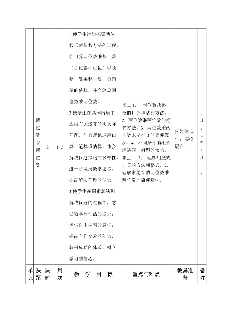 2019年三年级下册数学教案及反思（117页Word版）.doc_第2页