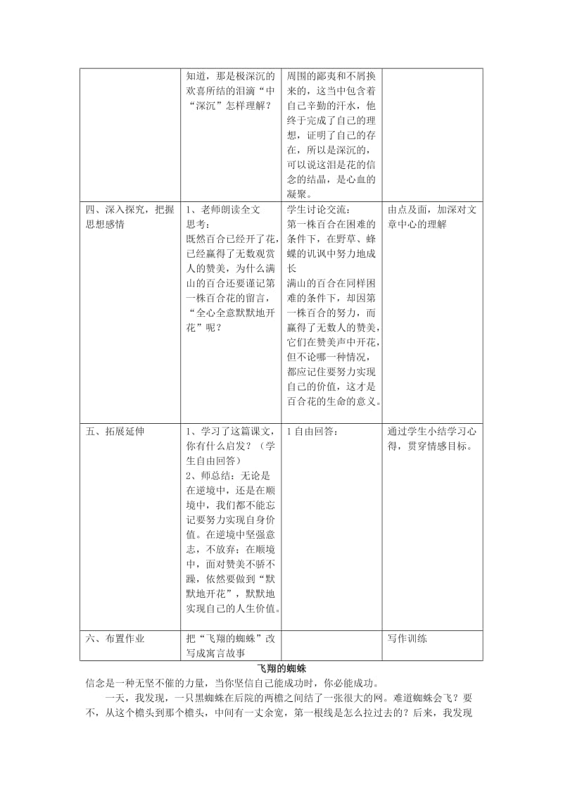 2019-2020年六年级语文下册 第16课《百合花开》教案 上海版（五四制）.doc_第2页