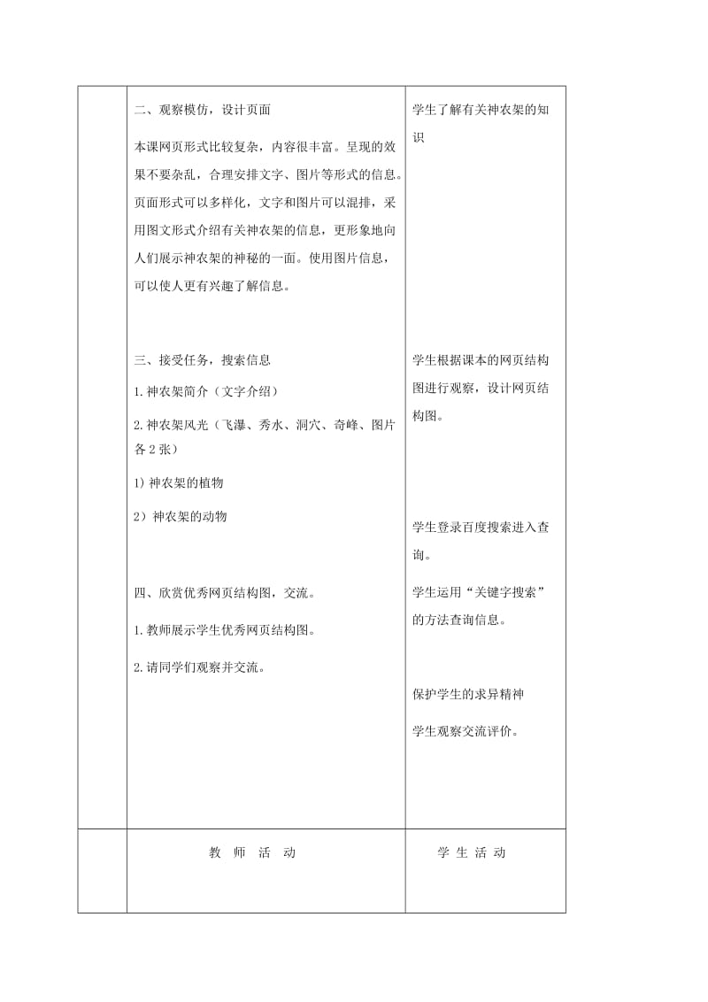 2019-2020年六年级信息技术下册 十六神秘的神农架第一课时2教案 冀教版.doc_第2页