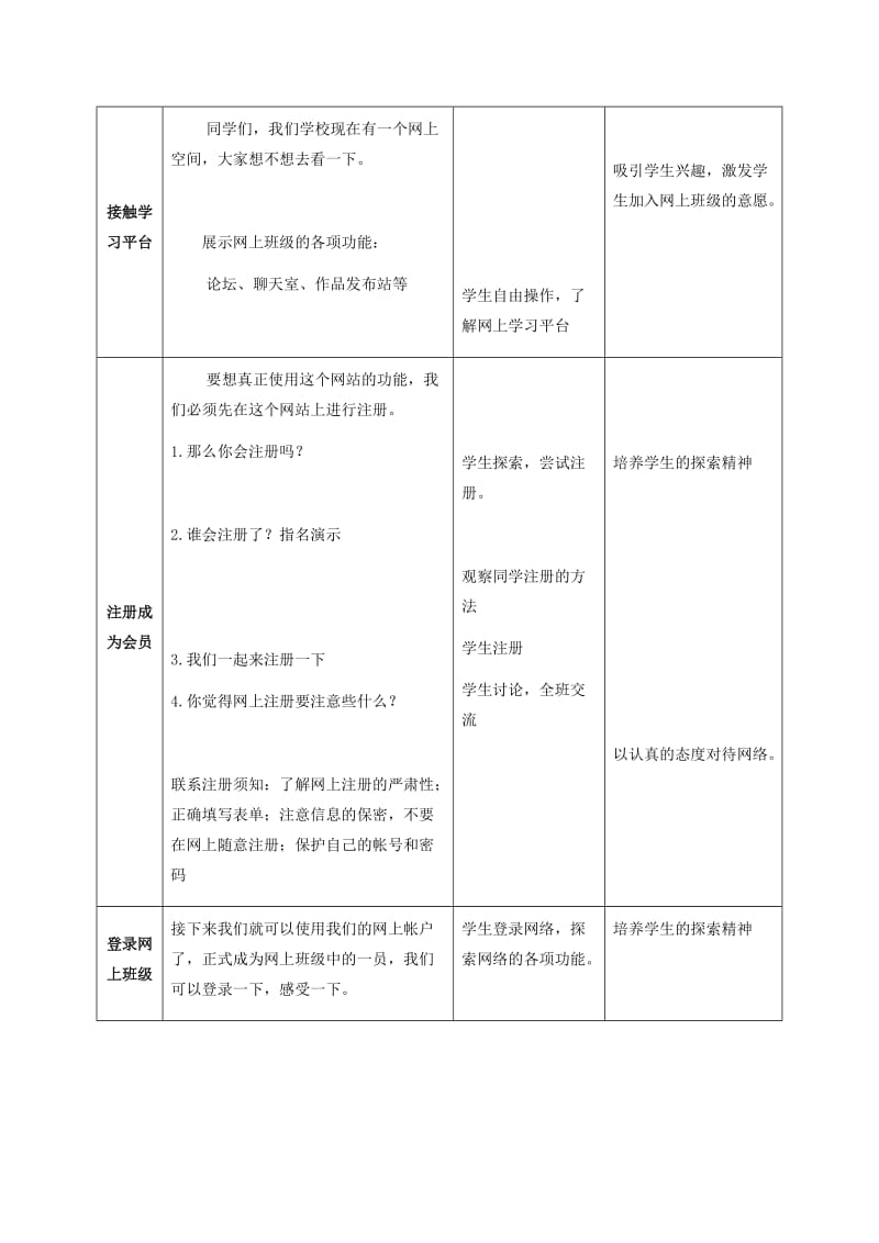 2019-2020年五年级信息技术上册 第1课 相聚在网上教案1 浙江摄影版.doc_第3页