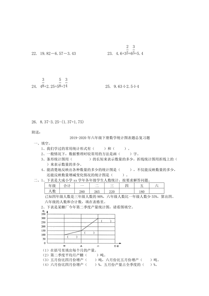 2019-2020年六年级下册数学简便计算题总复习题.doc_第3页