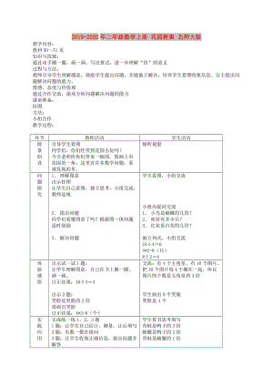 2019-2020年二年級數(shù)學上冊 花園教案 北師大版 .doc