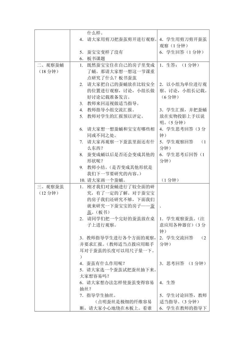 2019-2020年教科版科学三下《蚕宝宝变了新摸样》word教案.doc_第2页