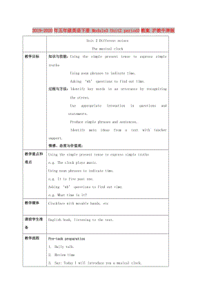 2019-2020年五年級英語下冊 Module3 Unit2 period3教案 滬教牛津版.doc