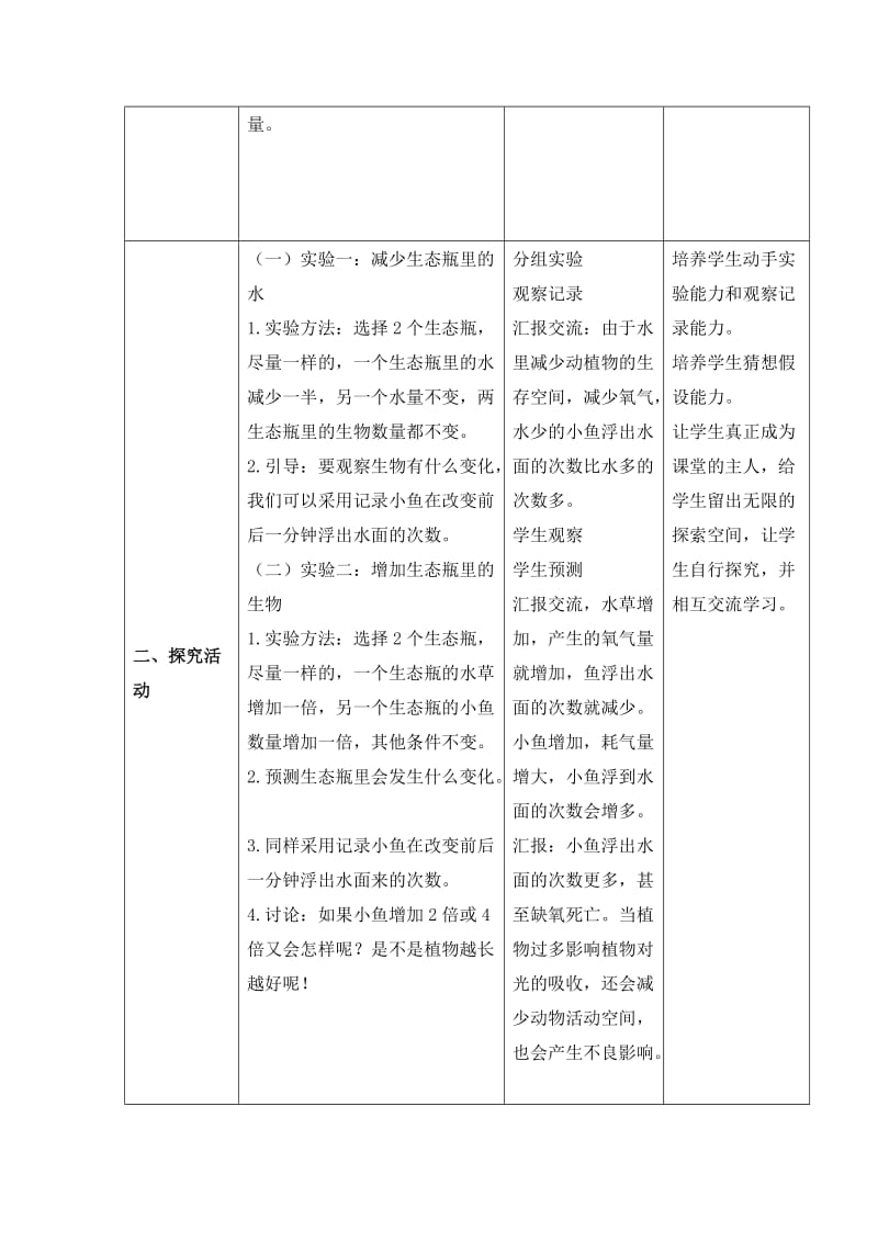 2019-2020年教科版科学五上《改变生态瓶》参考教案2.doc_第2页