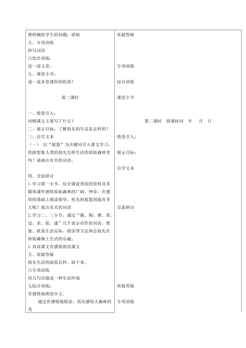 2019-2020年四年级语文下册 祖先的摇篮 3教案 沪教版.doc_第2页