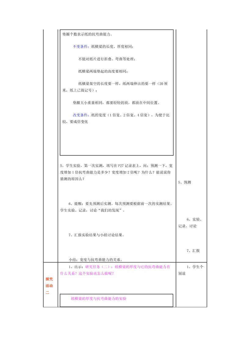 2019-2020年教科版科学六上《抵抗弯曲》表格教案.doc_第3页