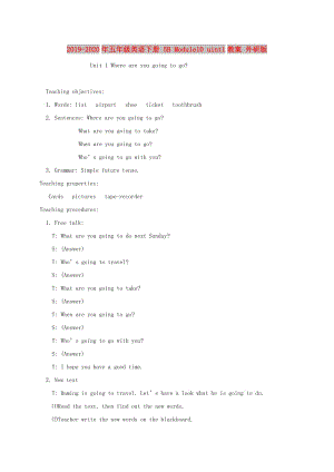 2019-2020年五年級(jí)英語(yǔ)下冊(cè) 5B Module10 uint1教案 外研版.doc