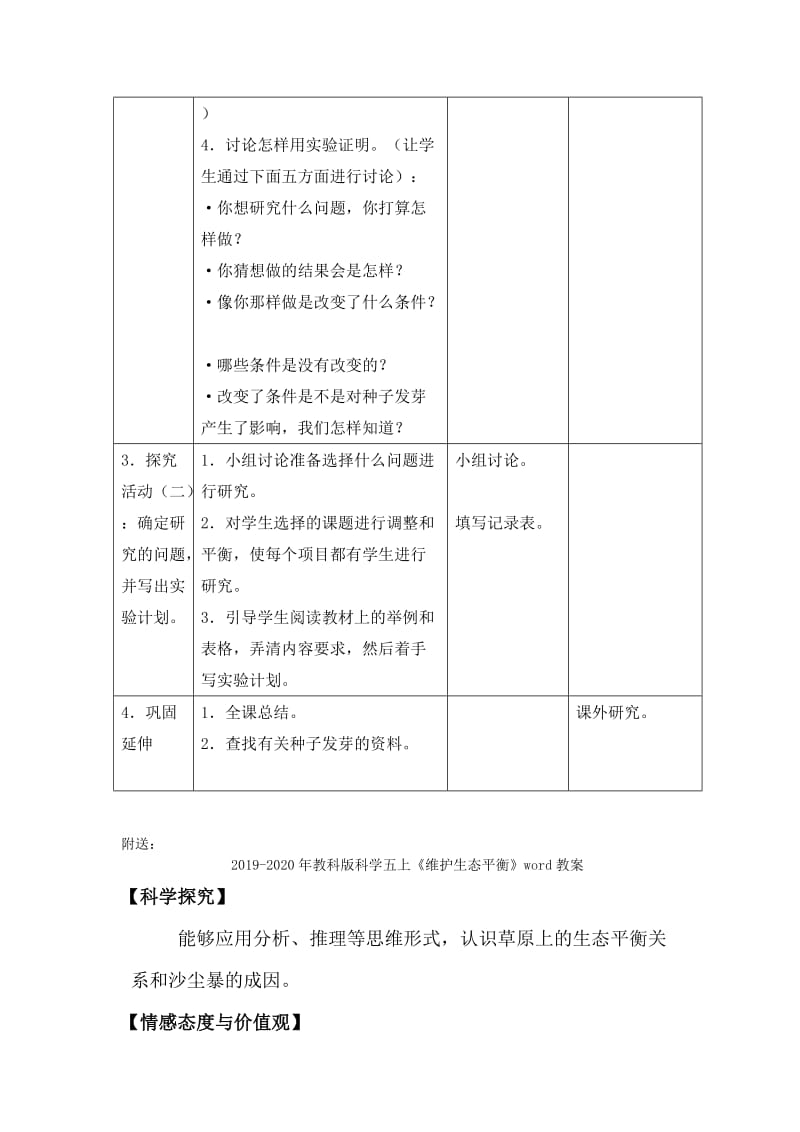 2019-2020年教科版科学五上《种子发芽实验（一）》word教案.doc_第2页