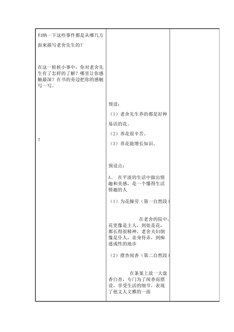 2019春冀教版语文六下《我了解的老舍先生》word教学设计.doc_第2页