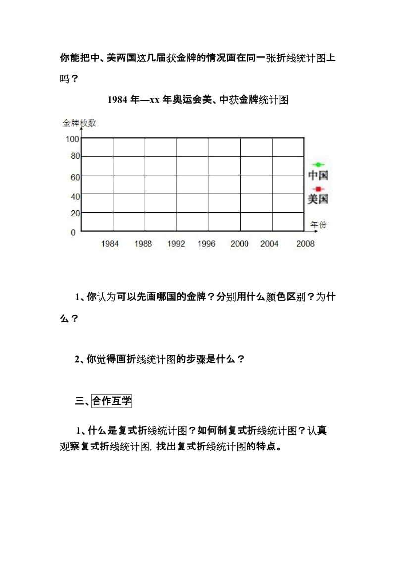 2019西师大版数学五下《复式折线统计图》word导学案.doc_第2页