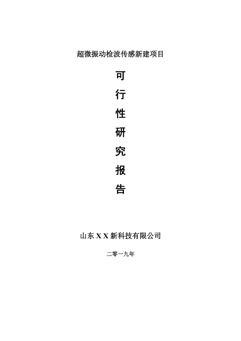 超微振动检波传感新建项目可行性研究报告-可修改备案申请_第1页