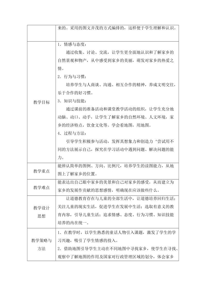 2019秋上海科教版品社三上《主题1 看地图找家乡》word教学设计.doc_第2页