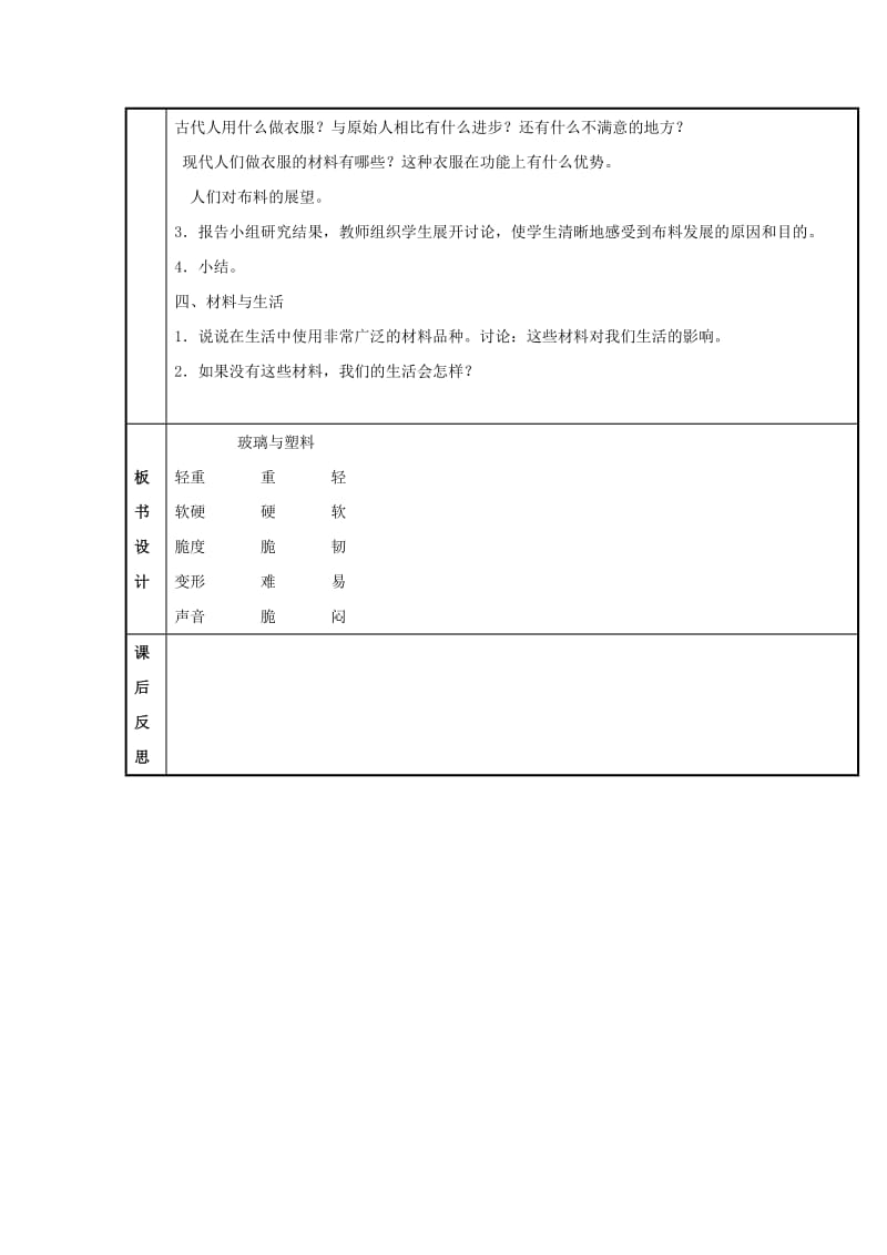 2019年四年级科学下册《玻璃与塑料》教案4 青岛版.doc_第3页