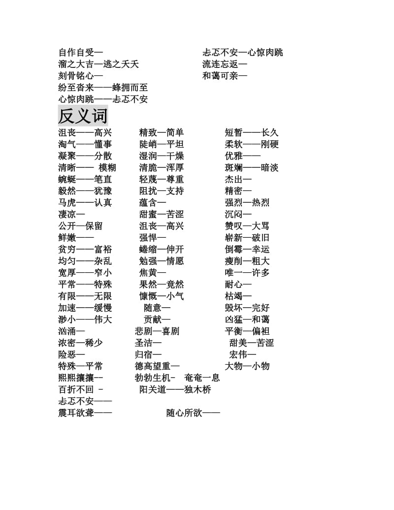 2019年六年级近义词和反义词练习题 (II).doc_第2页