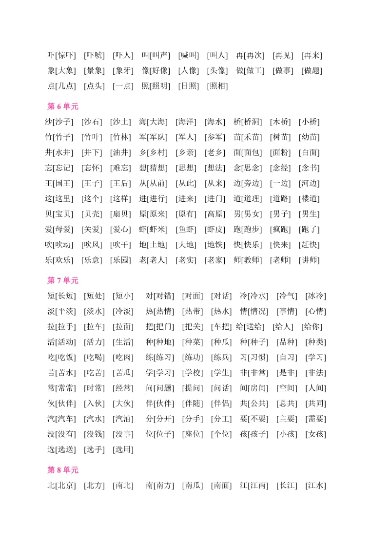 2019年人教版语文一年级下册全部生字组词(I).doc_第3页