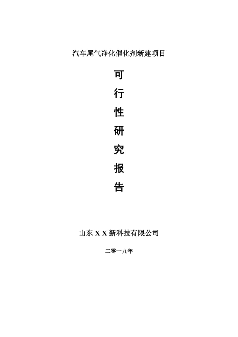 汽车尾气净化催化剂新建项目可行性研究报告-可修改备案申请_第1页