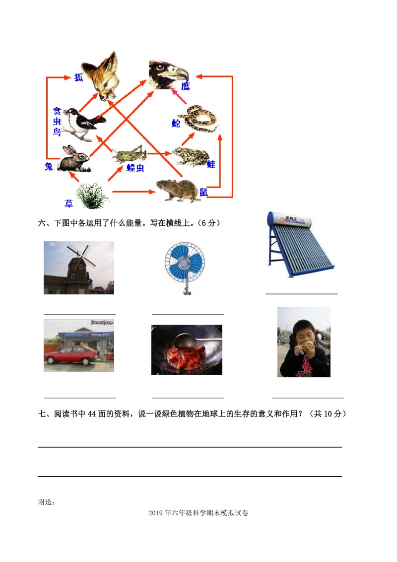 2019年六年级科学期末检测题试题试卷.doc_第2页