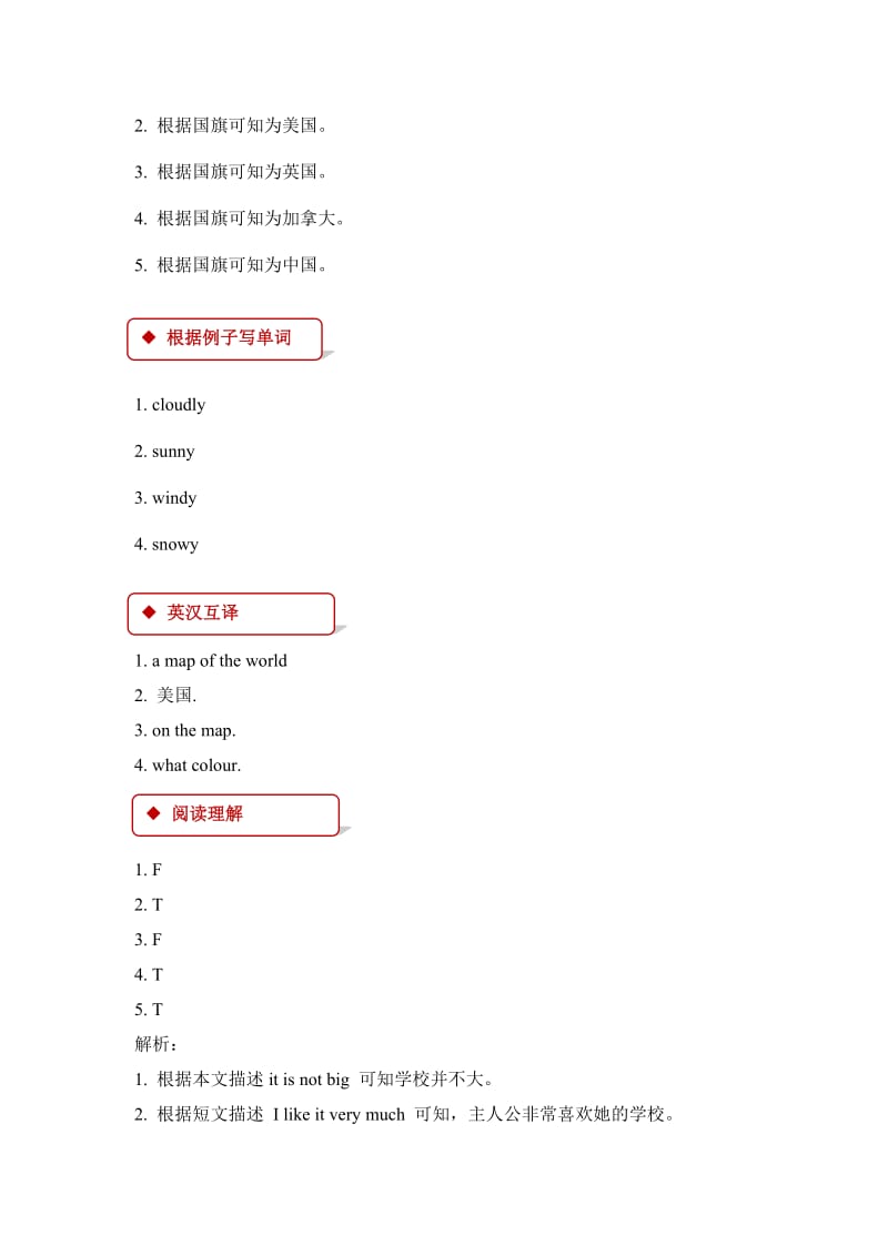 2019年四年级英语下册Unit4countriesWeKnowLesson19AMapoftheWorld一课一练冀教版.doc_第3页