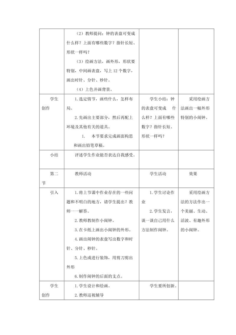 2019年二年级美术上册 第17课 漂亮的钟教案 岭南版.doc_第2页