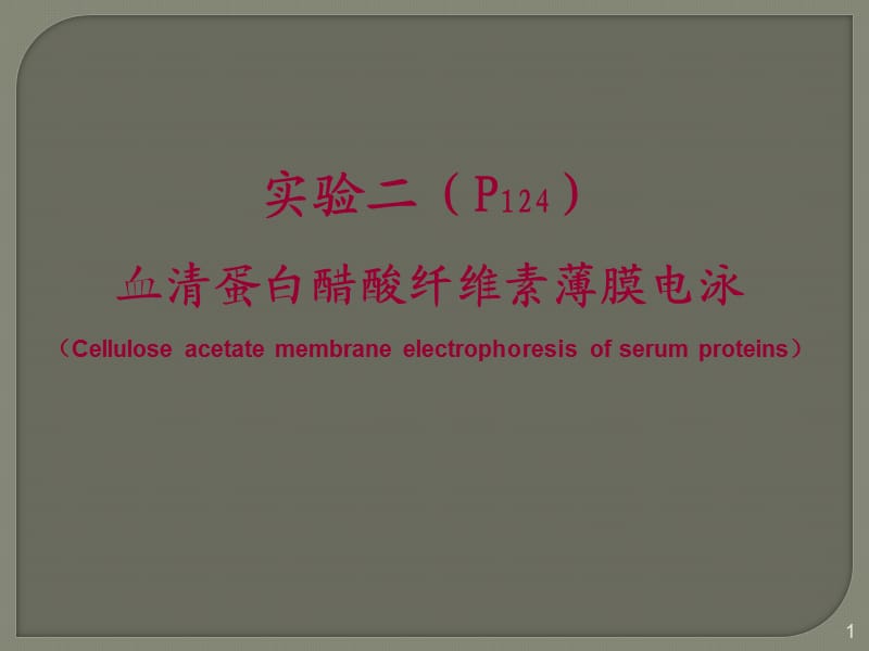 血清蛋白醋酸纤维素薄膜电泳实验ppt课件_第1页