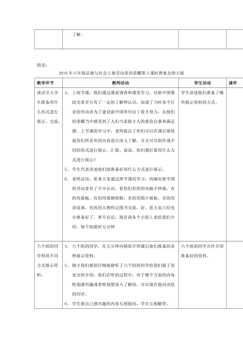 2019年六年级品德与社会上册劳动者的荣耀第3课时教案北师大版 .doc_第2页