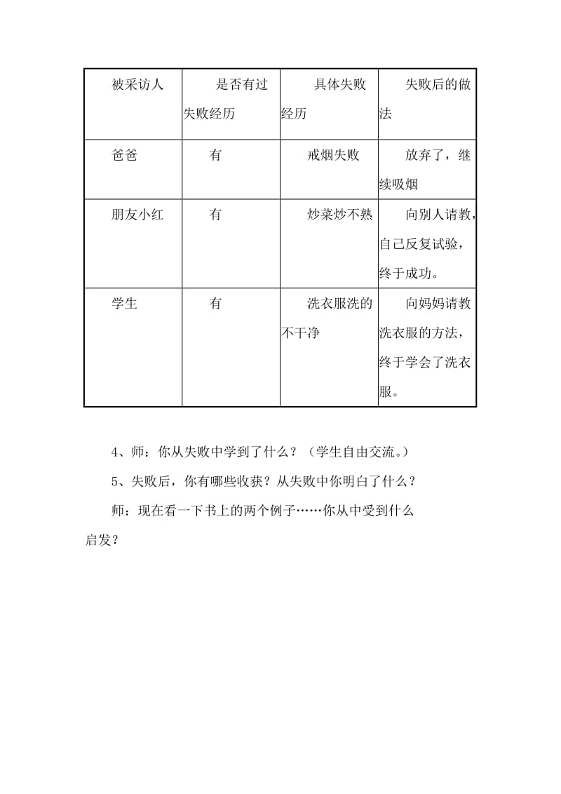 2019春未来版品社四上《怎样面对失败》word教案1.doc_第3页