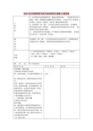 2019年三年級科學(xué)下冊《認識巖石》教案2 青島版.doc