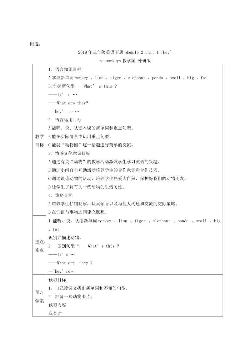 2019年三年级英语下册 Module 10 Unit 2 It’s on your desk. 教学案 外研版.doc_第3页