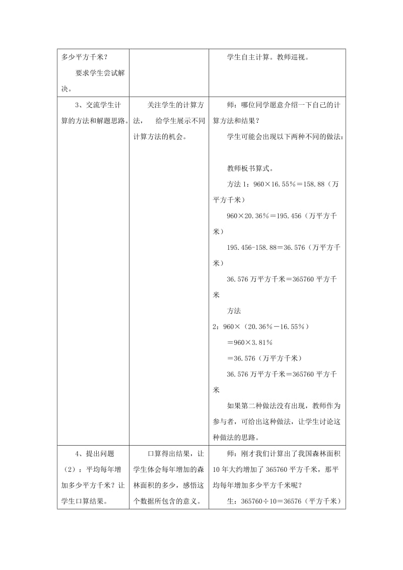 2019年六年级数学上册 第3单元 百分数（森林覆盖率问题）教案 冀教版.doc_第2页