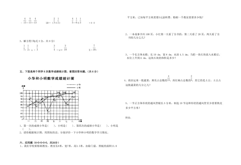 2019年五年级数学(下)期末检测卷.doc_第2页