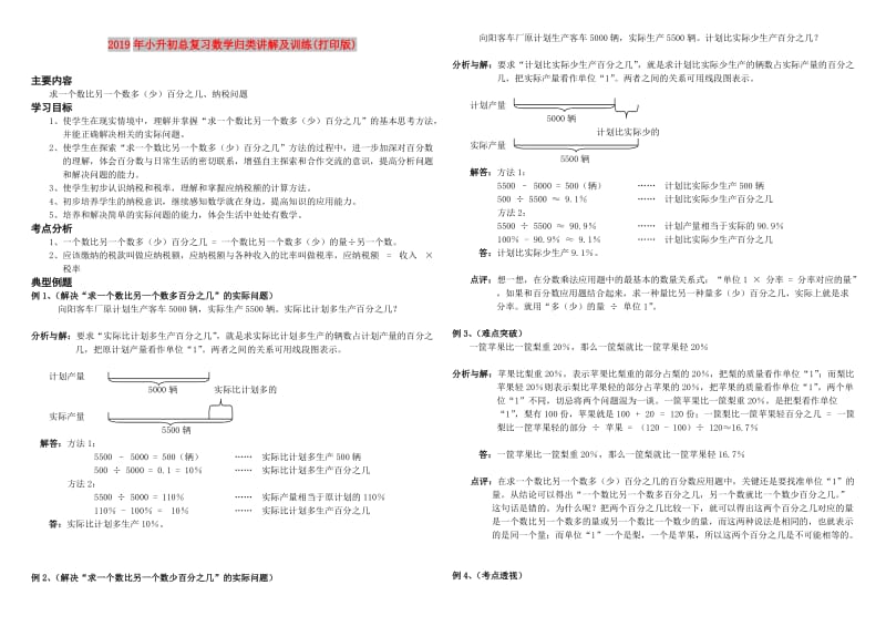 2019年小升初总复习数学归类讲解及训练(打印版).doc_第1页