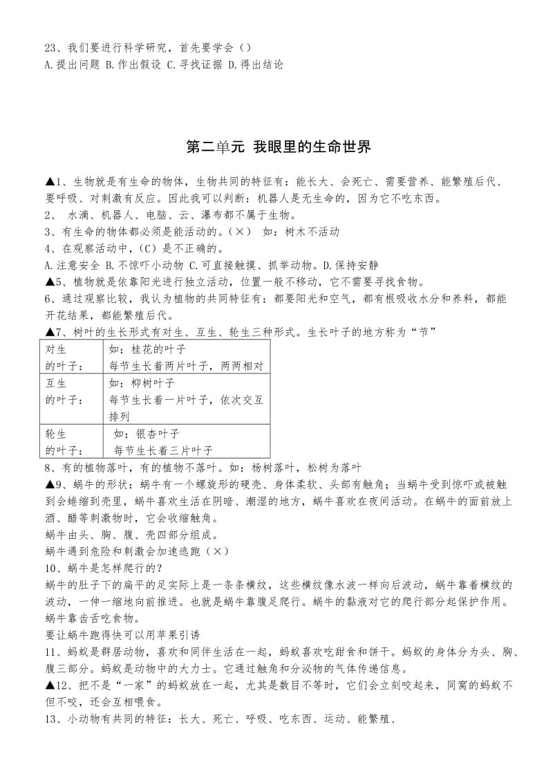 2019年三年级科学复习资料题.doc_第2页