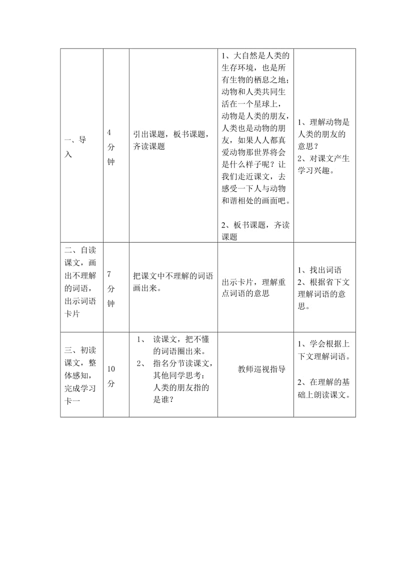 2019秋冀教版语文五上《人类的朋友》word教学设计.doc_第2页