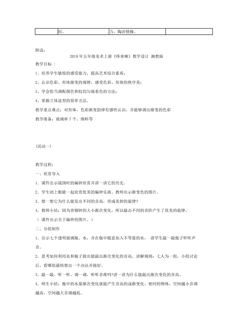 2019年五年级美术上册《周末日记》表格式教案 湘教版.doc_第2页