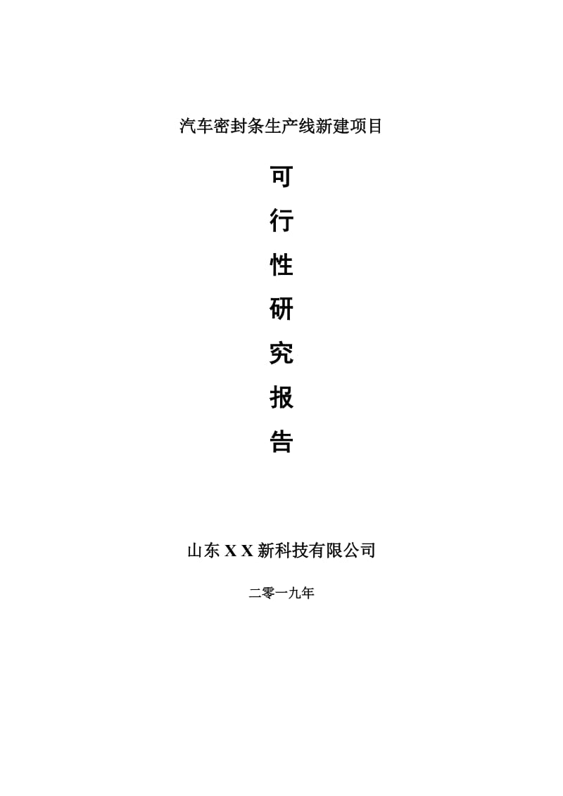 汽车密封条生产线新建项目可行性研究报告-可修改备案申请_第1页