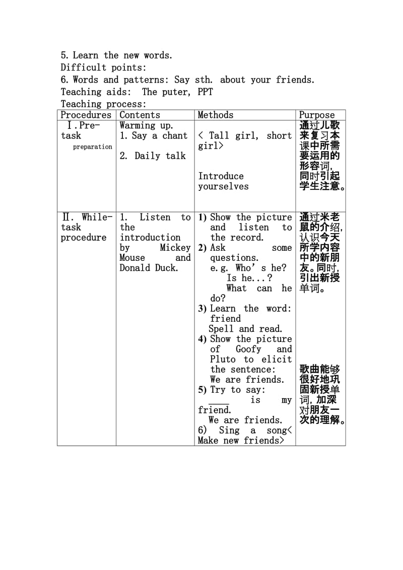 2019年三年级英语上册 Module 10 Unit2 Point to her nose教案 外研版.doc_第2页