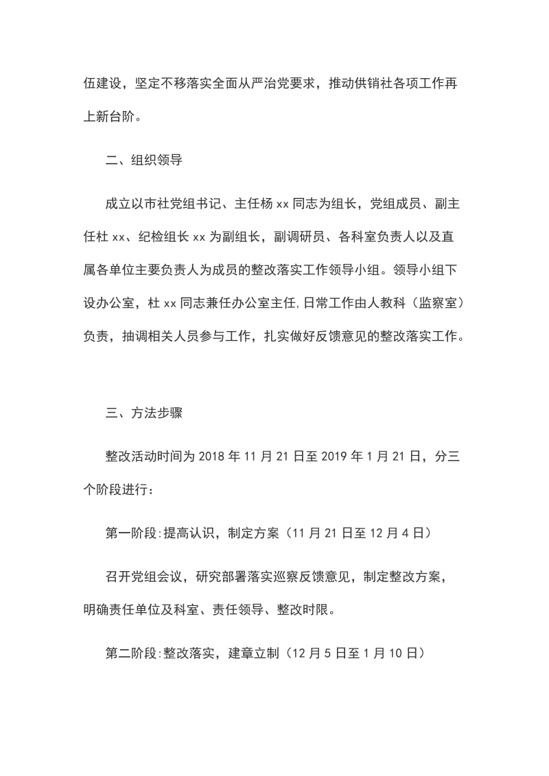 供销社党组关于落实市委第五巡察组反馈意见整改方案_第2页