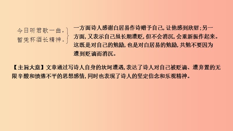 2019年中考语文总复习第一部分教材基础自测九上古诗文酬乐天扬州初逢席上见赠课件新人教版.ppt_第3页