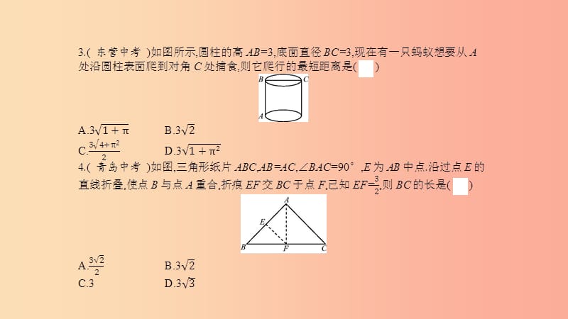 2019年春八年级数学下册第18章勾股定理本章中考演练课件新版沪科版.ppt_第3页