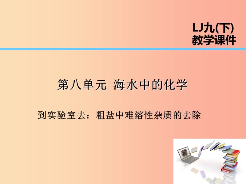 2019届九年级化学下册 第8单元 海水中的化学 到试验室去 粗盐中难溶性杂质的去除课件（新版）鲁教版.ppt_第1页