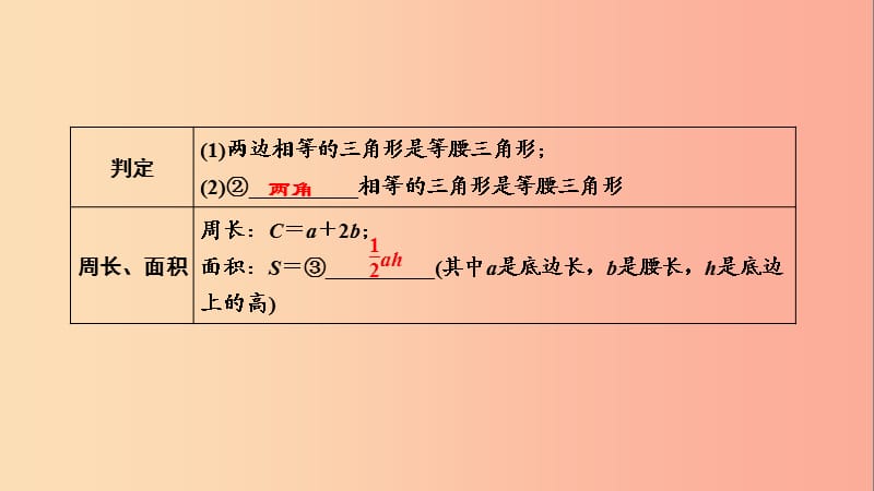 2019中考数学一轮复习 第一部分 教材同步复习 第四章 三角形 第17讲 等腰三角形与直角三角形实用课件.ppt_第3页