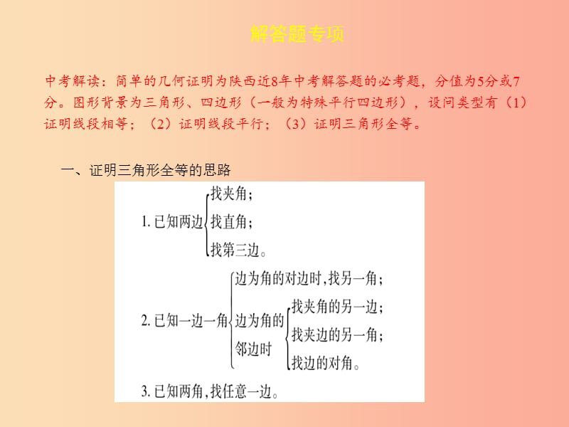 2019届中考数学复习 专项二 解答题专项 五、简单的几何证明课件.ppt_第2页