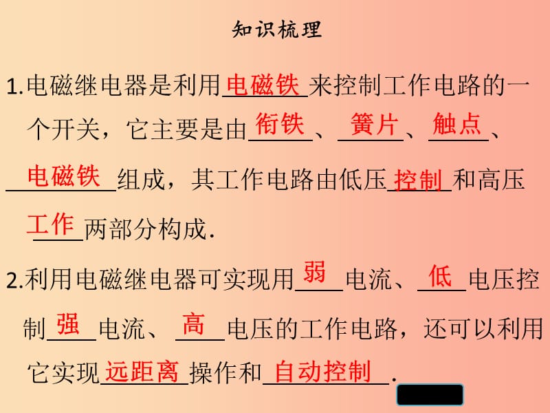 2019年九年级物理下册 16.4电磁继电器与自动控制习题课件（新版）粤教沪版.ppt_第3页