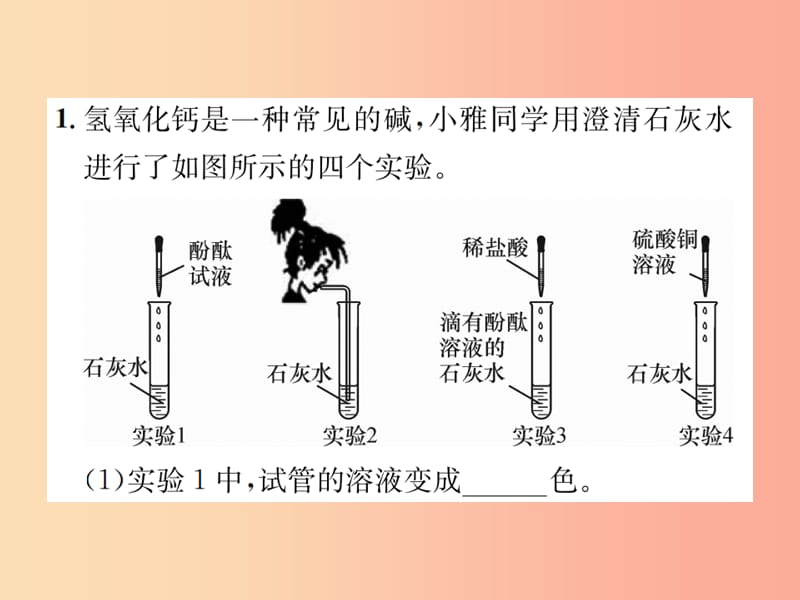 2019届九年级化学下册 第十单元 酸和碱 实验专题（二）碱的化学性质复习课件 新人教版.ppt_第2页