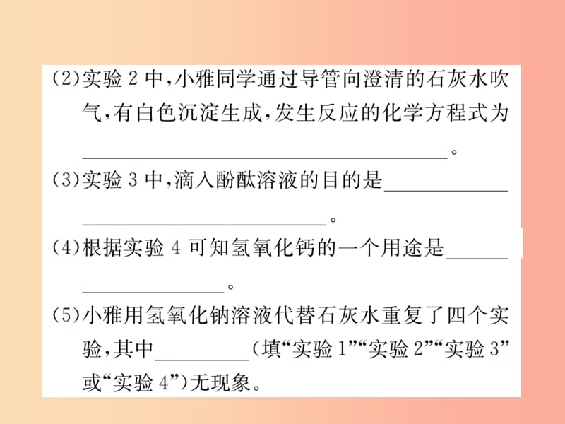 2019届九年级化学下册 第十单元 酸和碱 实验专题（二）碱的化学性质复习课件 新人教版.ppt_第3页