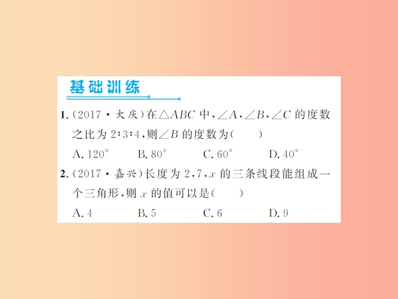 2019届中考数学总复习 第四章 图形的初步认识与三角形 第二节 三角形的基础知识课件.ppt_第2页